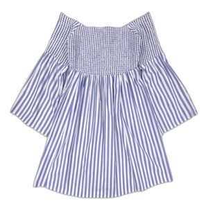 NWT Torrid Blue Stripe Smocked Skater Dress Resort Pin Up Girl Coquette Lolita